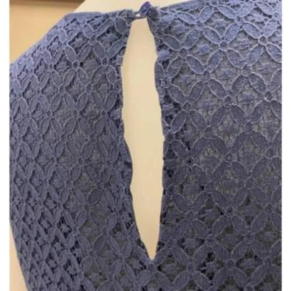 Michael Kors Grommet Neck Dark Blue Lace Sleeveless Dress Size 10 - Picture 5 of 9